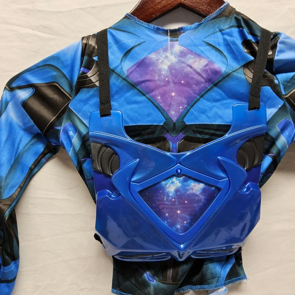 Power Rangers Costume Set Kids 6-7X Blue Red Yellow 2017 Movie Masks Chest Piece